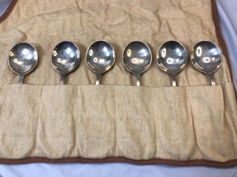 Lovely Set Of Six (6) Antique TIFFANY & Co Sterling Silver Large Soup Spoons 14.60 OZT - All Monogrammed