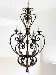 A Magnificent And Massive French Wrought Iron Chandelier - Over 5 Feet High!