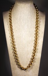 Signed Kenneth Lane Large Gold Link Vintage Designer Necklace 24' Long