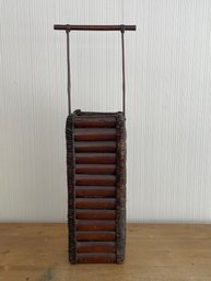 Tall Japanese Basket Bamboo With Woven Corners Umbrella Stand