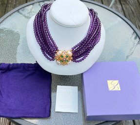 Elizabeth Taylor By Avon Forever Violet Multi Strand Necklace