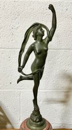 Vintage Bronze Statue Of A Roman Goddess