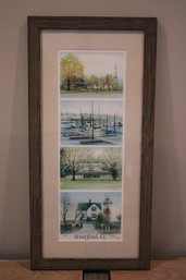 G. Hardy And M. Davis Signed Limited Edition (10/50) Framed And Matted Print Of Four Stratford CT Sights