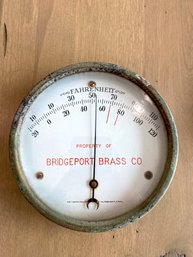 Antique Bridgeport Brass Co Thermometer
