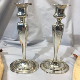 Fabulous Large Pair Antique TIFFANY & Co Makers - Sterling Silver Candlesticks - 1900-1920 - Monogrammed H