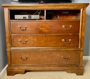 Mahogany Stained 3-Drawer Entertainment Center