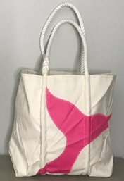 SEA BAGS MAINE Pink Whale Sailcloth Repurposed Tote  Bag