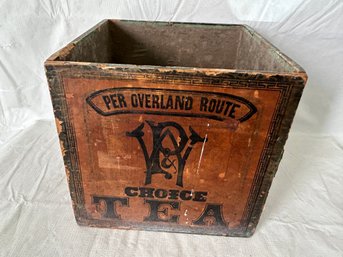 Antique Wooden Tea Crate- Overland Route Choice Tea