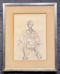 Vintage 1961 Alberto Giacometti Seated Woman Lithograph