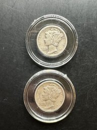 2 Mercury Dimes 1941, 1941-D