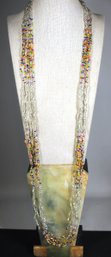 Multi Strand Vintage Micro Glass Beaded Necklace