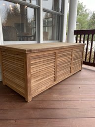 Frontgate Large Teak Outdoor Storage Bin