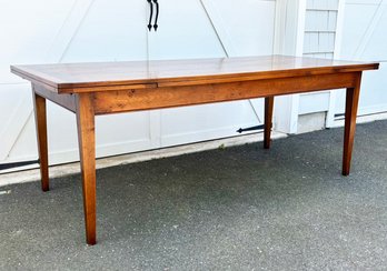 A Stunning Notched Hickory Cantilever Leaf Farm Table By ABC Carpet & Home