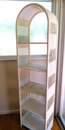 White Wicker Arched Shelving Unit
