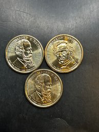 Lot Of 3 One Dollar Presidential Coins