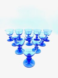 Blue Stemmed Dessert Cups