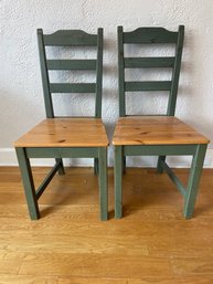 Pair Of Two Tone Country Style Casual Chairs