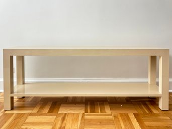 A Vintage Modern Console In Formica With Shelf Beneath