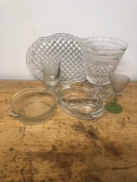 Assorted Glass Lot, Including Pyrex And Uranium Glass