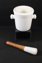 Antique Hungarian Medical Pharmacy DRASCHE Porcelain Mortar & Pestle