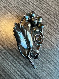 Sterling Silver Flower Brooch Pin