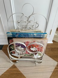 Ornate MCM Metal Magazine Stand!!!