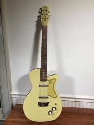 Very Nice DANELECTRO Electric Guitar - Cream / Yellow Color - Seems To Be In Great Condition - NICE PIECE !