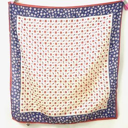 Red, White And Blue Floral Scarf