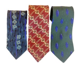 Three Hugo Boss Ties- Two Silk & One Blend