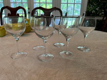 6 Silver Rimmed Wine Glasses