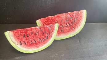 A Cute Pair Of Decorative Watermelon Slices