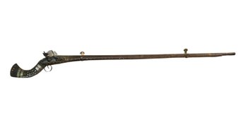 Vintage Ornate Hand Made Wooden Moroccan Flintlock Rifle