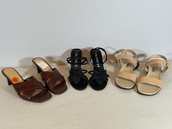 Lot Of 3 Pairs Of Sandals/Heels Women's Size 7