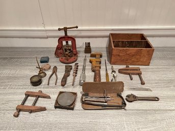 Old Tools In Wood Box