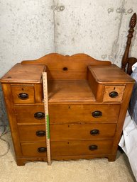 Wood Vanity Dresser Brass Drawer Pulls 38x17x34