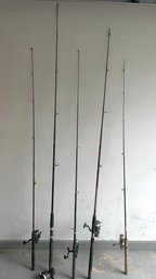 Fishing Pole Lot - 5 Poles With Reels