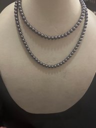 Long Grey Pearl Necklace