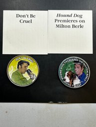 Lot Of 2 Elvis Colorized Coins On Kennedy Half Dollar