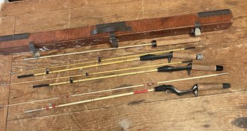 Three Vintage Fly Rods In Wooden Case