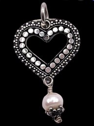 Beautiful Vintage Sterling Silver Heart Shaped Pendant