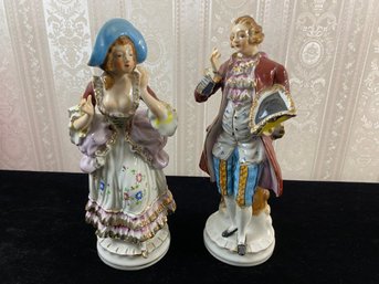 Vintage Fern Japan Porcelain Victorian Royal Man & Women Figurines