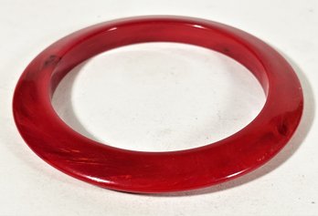 Vintage Red Marbleized Bakelite Bangle Bracelet