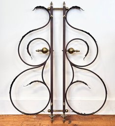 A Large Vintage Wrought Iron And Brass Wall Or Garden Ornament