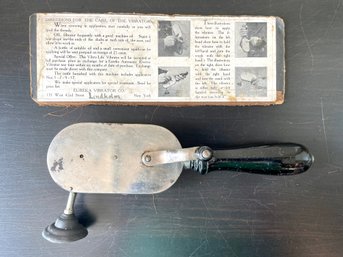 1908 Antique Vibro-Life Hand Crank Vibrating Massager By Eureka Vibrator Company