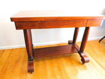 Empire Table With Drawer And Bottom Shelf On Wheels
