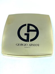 Vintage Gold Tone Giorgio Armani Travel Compact Mirror