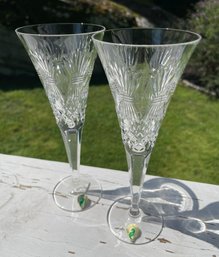 Pair Of Waterford 'PROSPERITY Crystal Millennium Collection Toasting Flutes