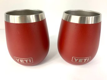 Two Yeti Burgundy Tumblers