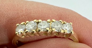 VINTAGE 14K GOLD 5 DIAMOND RING