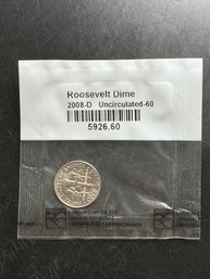 2008-D Uncirculated Roosevelt Dime In Littleton Package